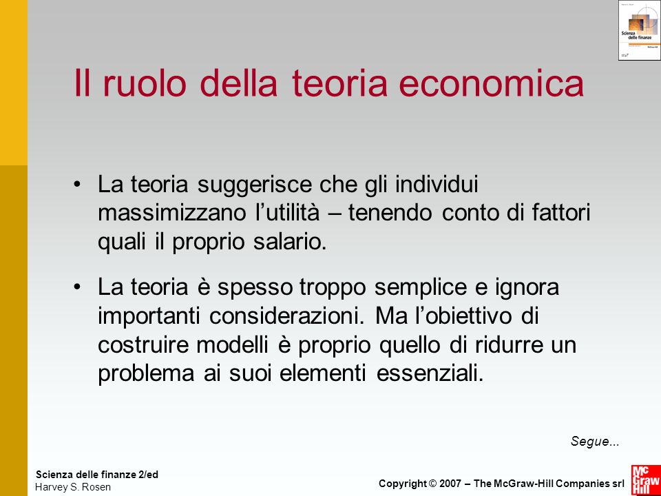 Il ruolo della teoria economica