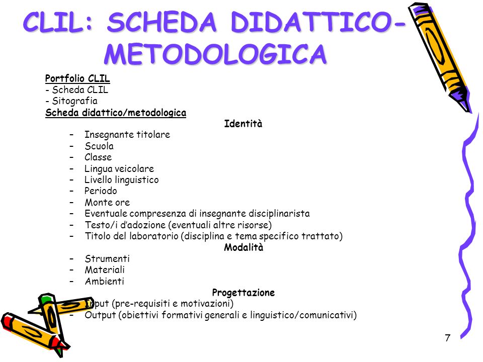 CLIL: SCHEDA DIDATTICO-METODOLOGICA