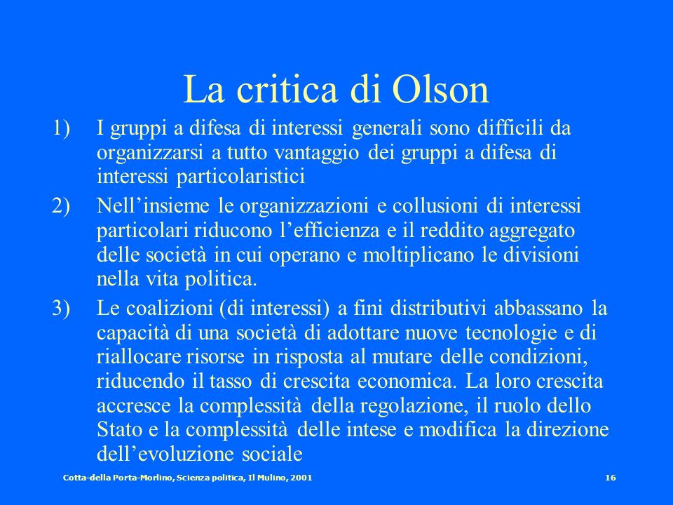 La critica di Olson