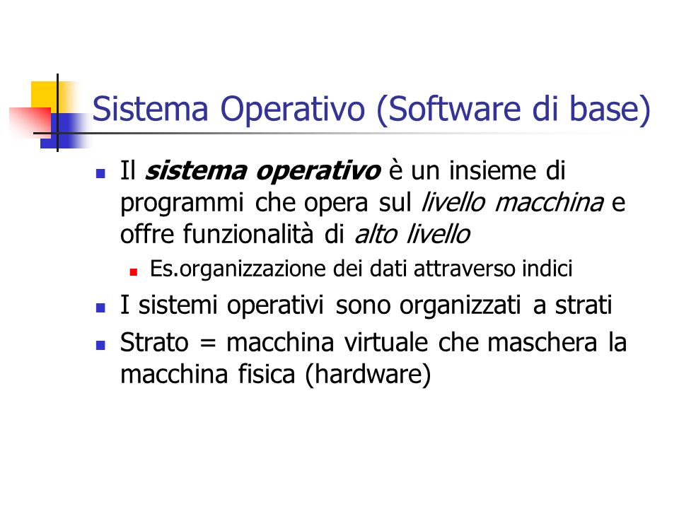 Sistema Operativo (Software di base)