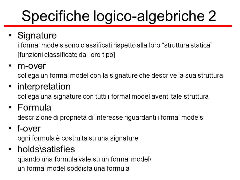 Specifiche logico-algebriche 2
