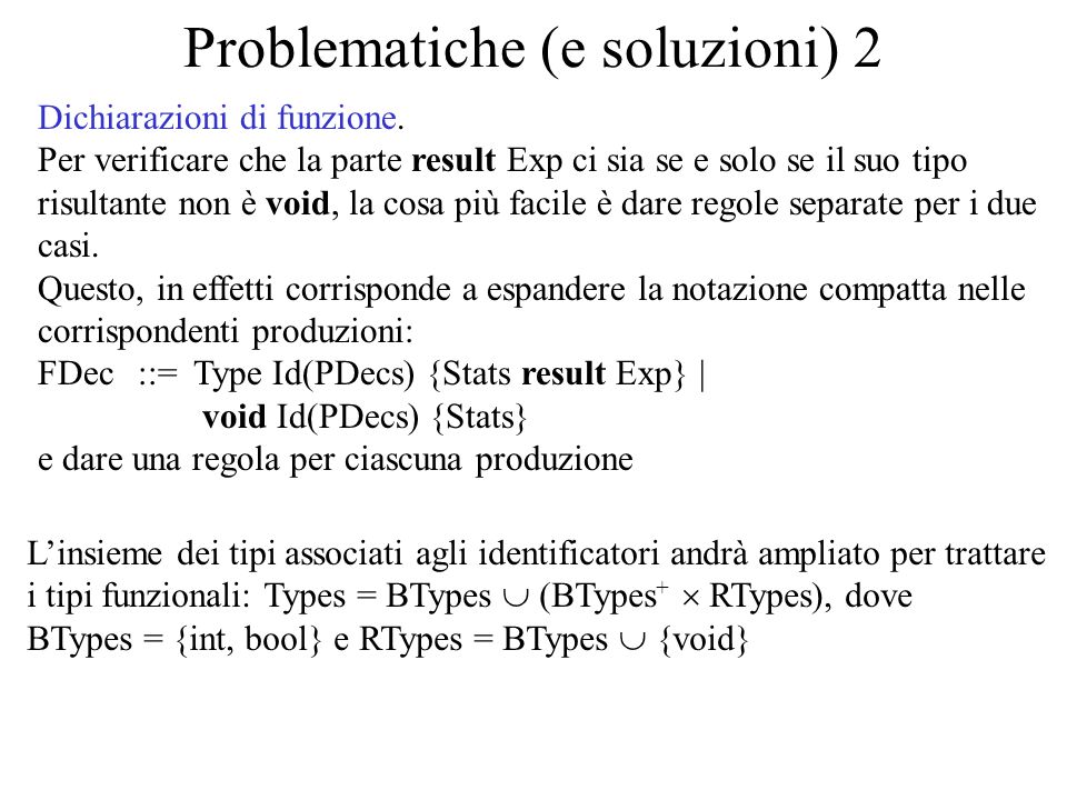 Problematiche (e soluzioni) 2