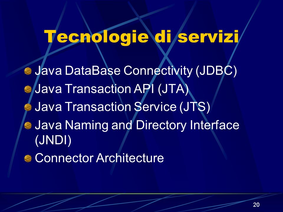 Tecnologie di servizi Java DataBase Connectivity (JDBC)