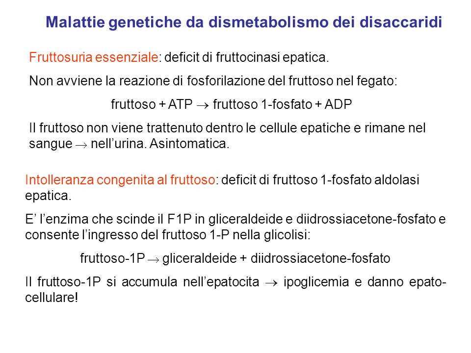 Malattie genetiche da dismetabolismo dei disaccaridi