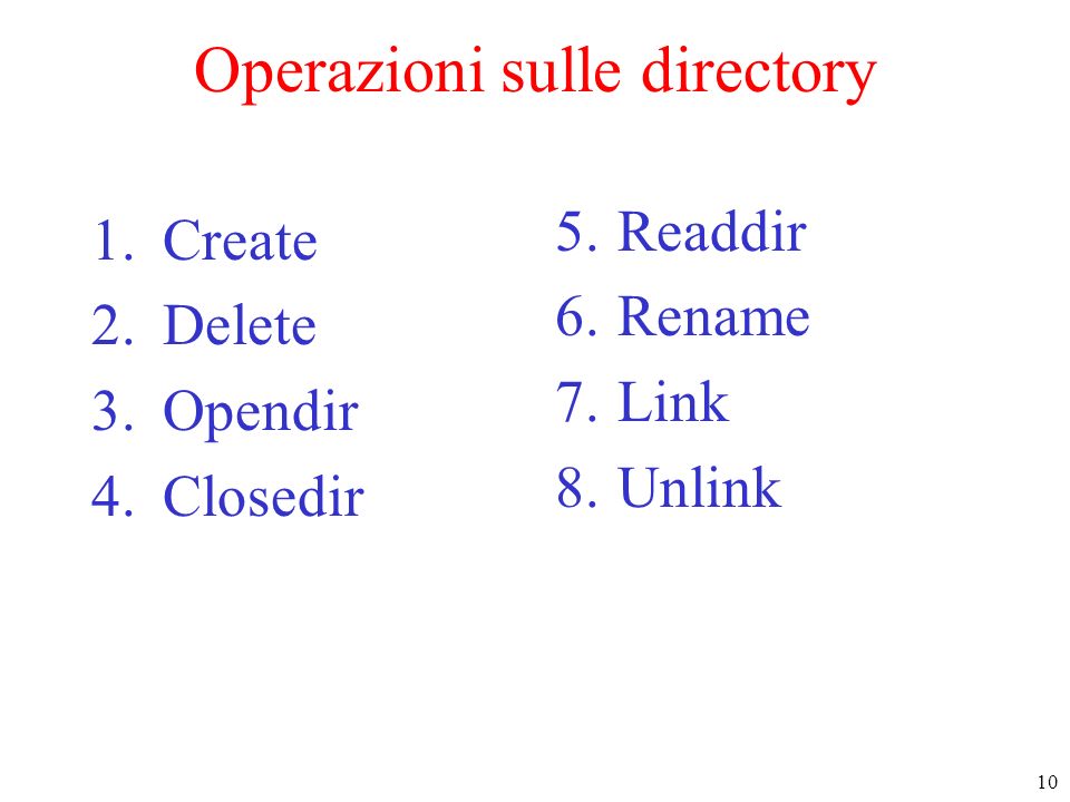 Operazioni sulle directory