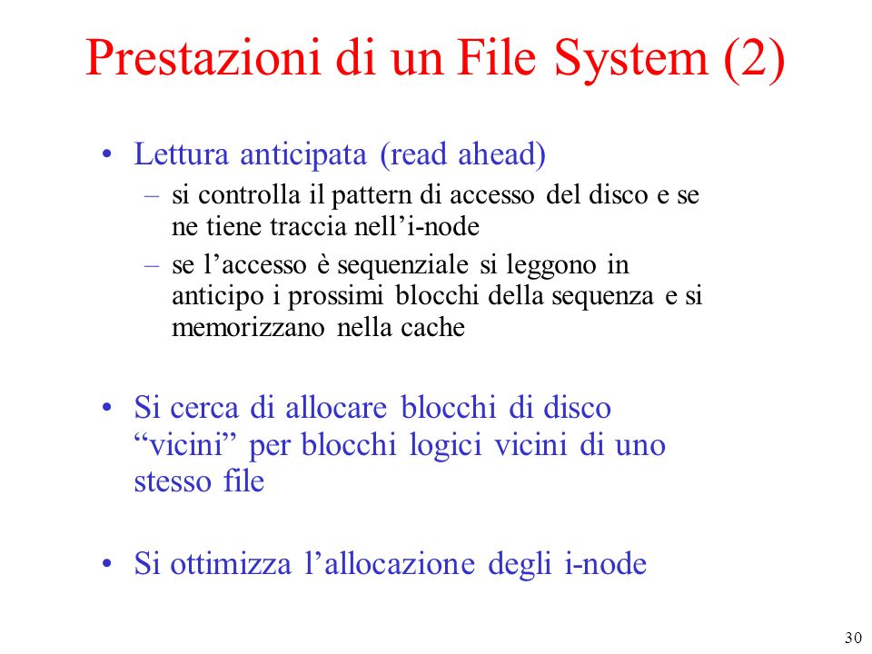 Prestazioni di un File System (2)