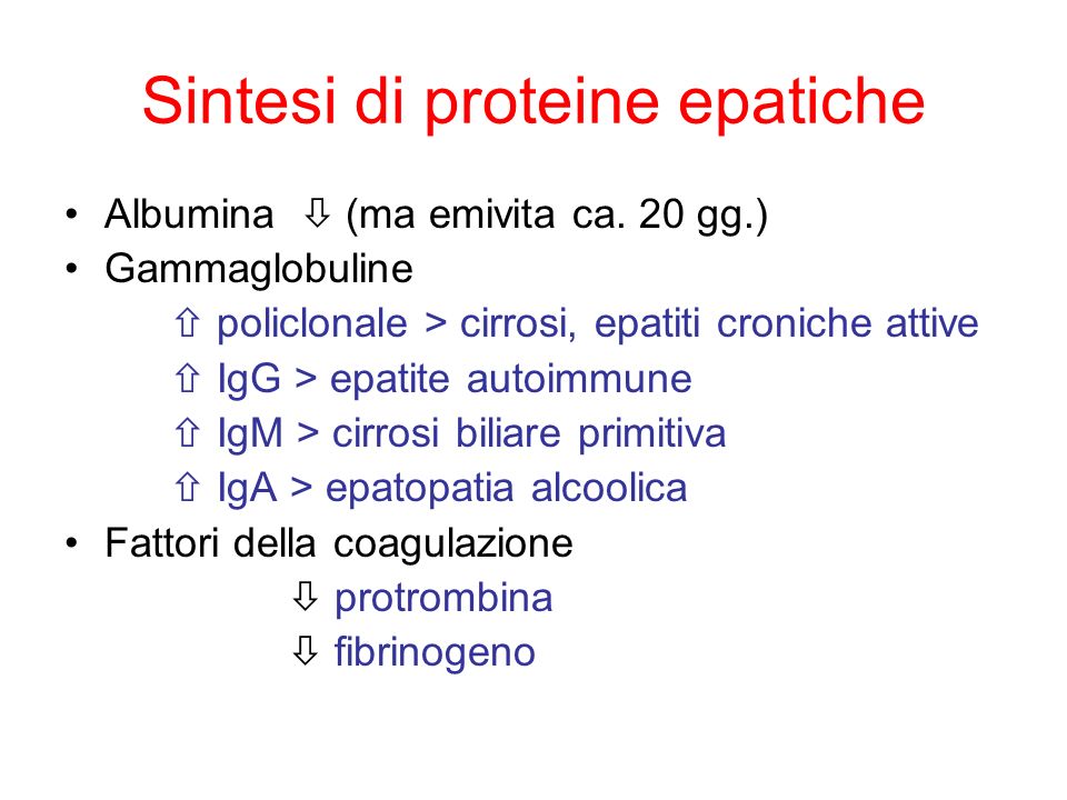 Sintesi di proteine epatiche