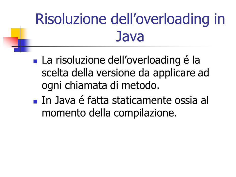 Risoluzione dell’overloading in Java