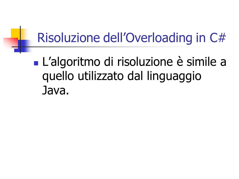 Risoluzione dell’Overloading in C#