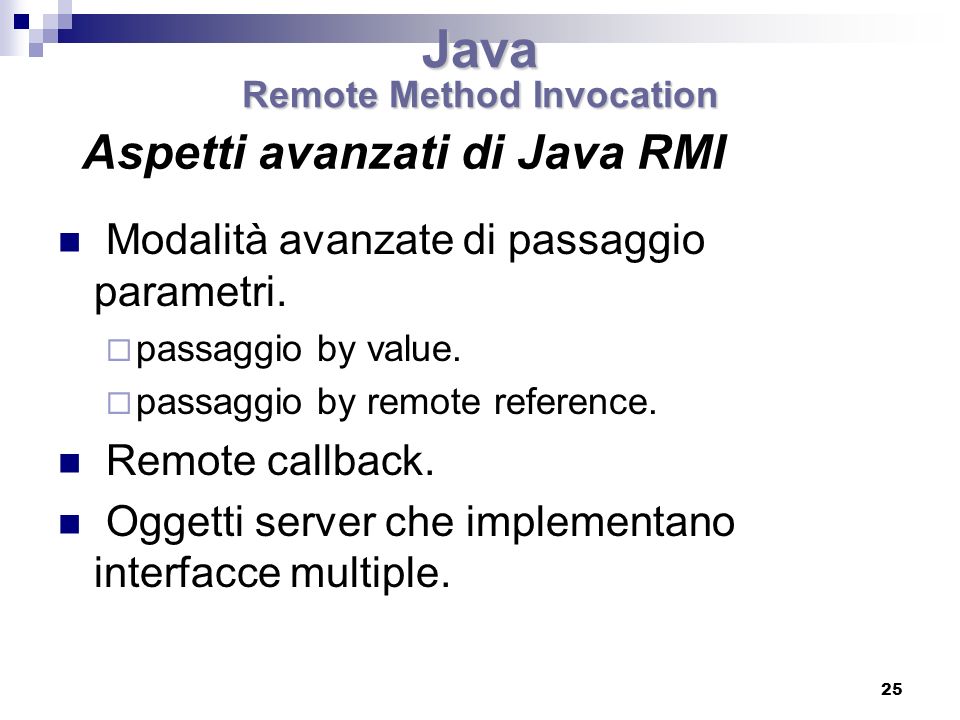 Aspetti avanzati di Java RMI
