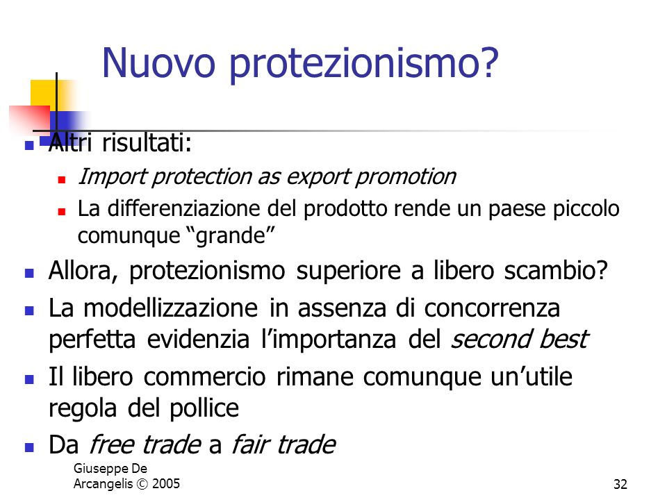 Nuovo protezionismo Altri risultati: