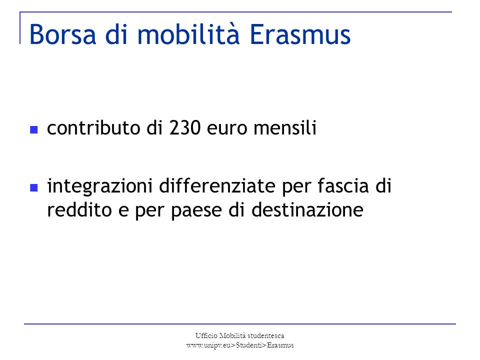 Borsa di mobilità Erasmus