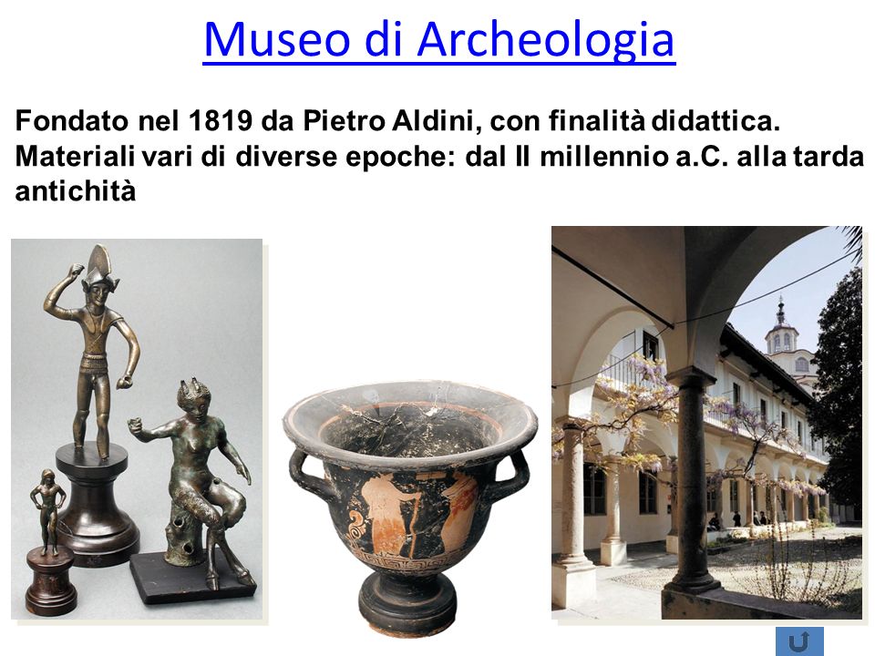 Museo di Archeologia Fondato nel 1819 da Pietro Aldini, con finalità didattica.