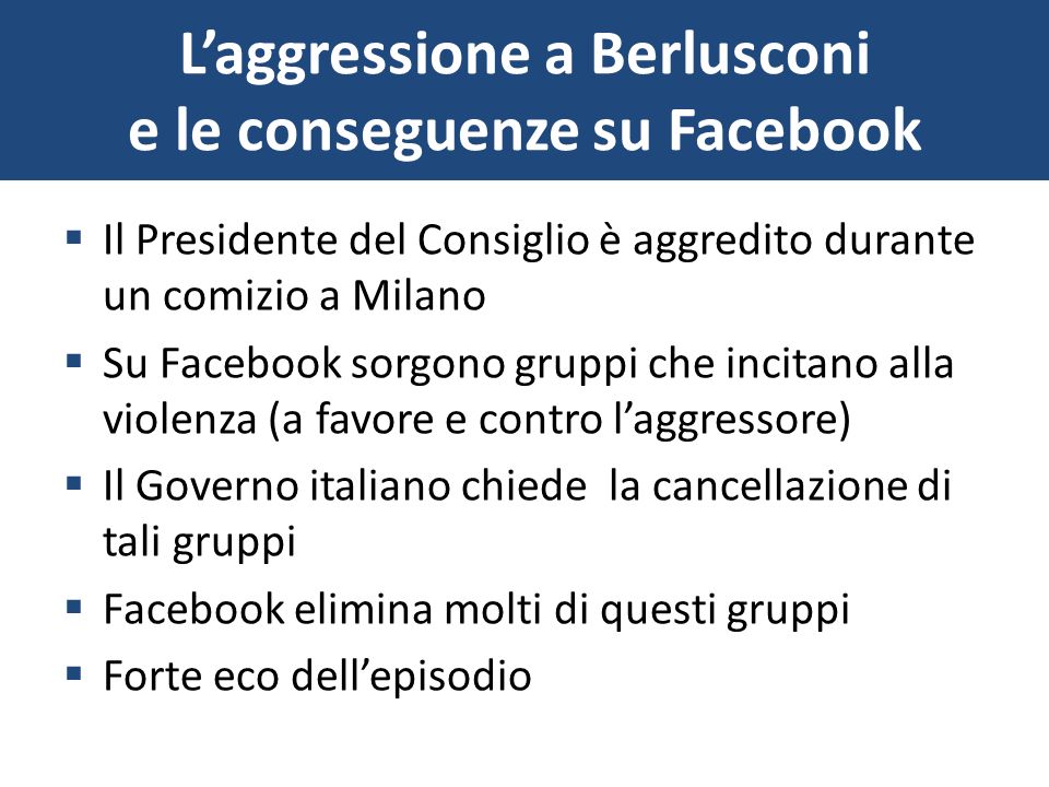 L’aggressione a Berlusconi e le conseguenze su Facebook