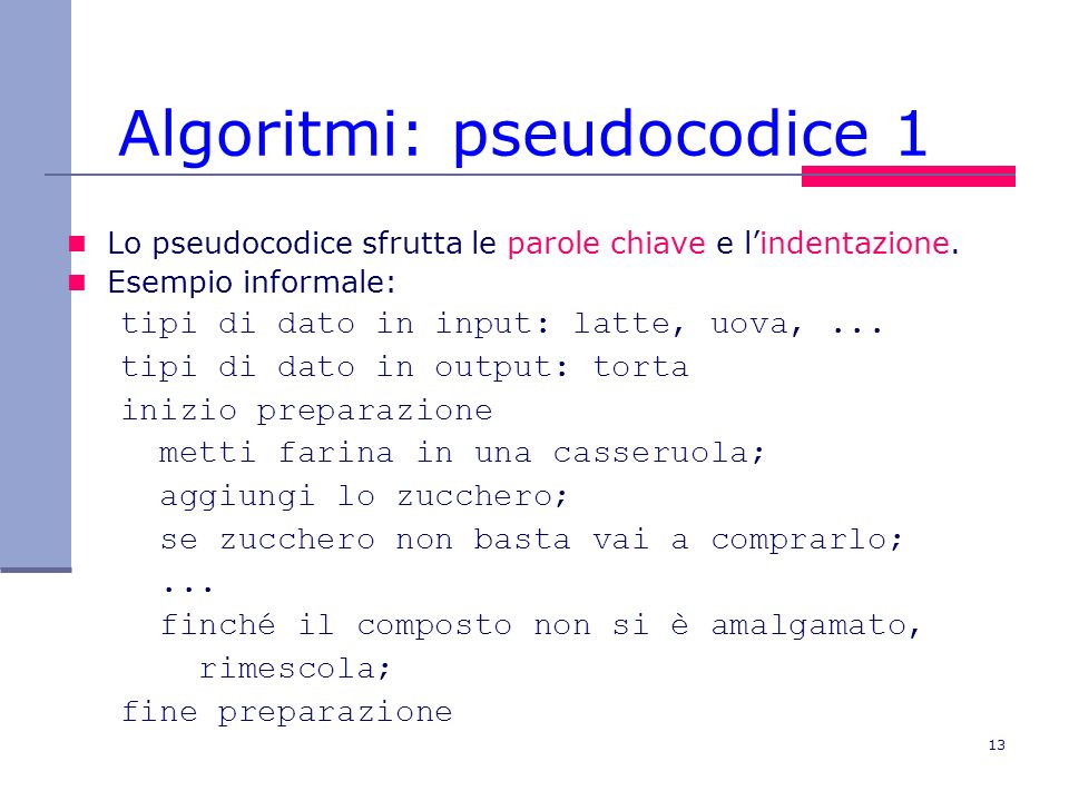 Algoritmi: pseudocodice 1