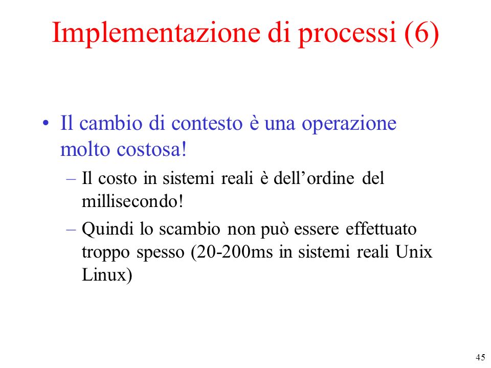 Implementazione di processi (6)