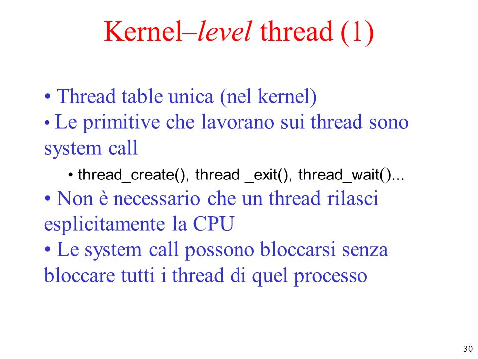 Kernel–level thread (1)