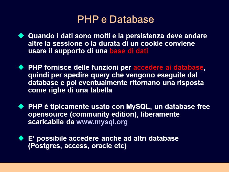 PHP e Database