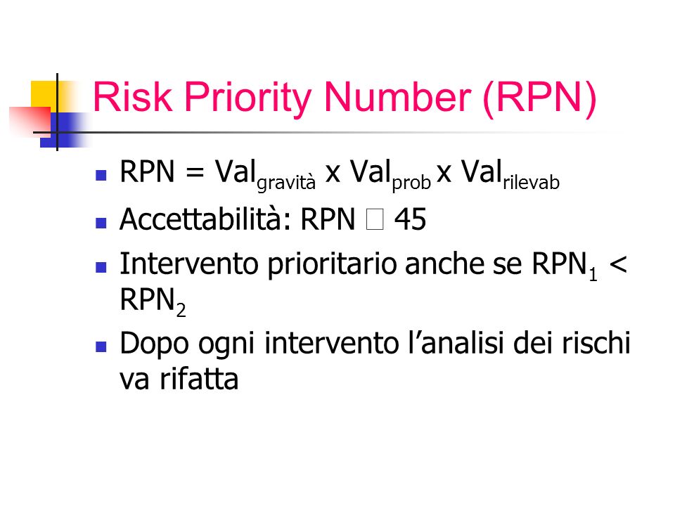 Risk Priority Number (RPN)