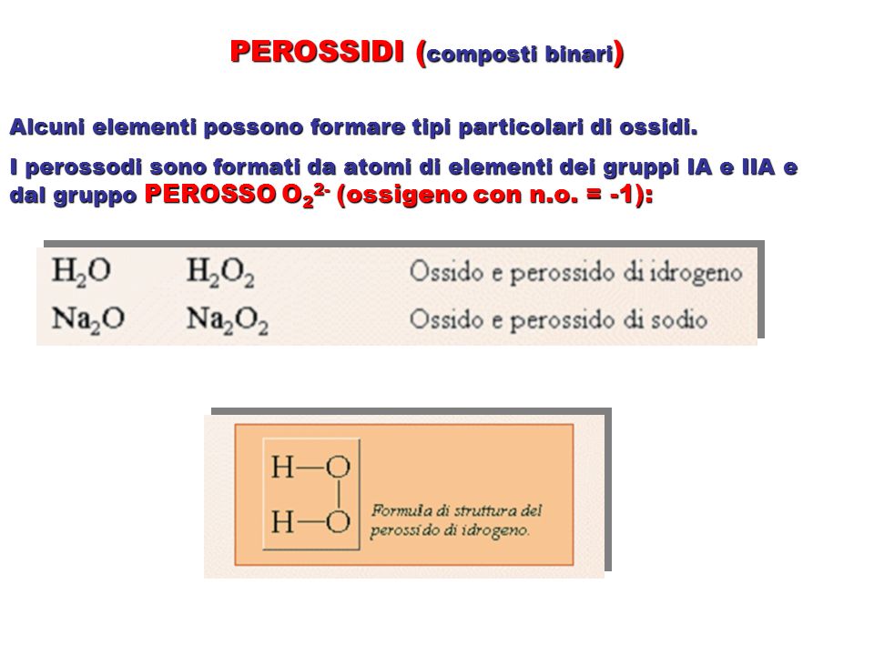 PEROSSIDI (composti binari)