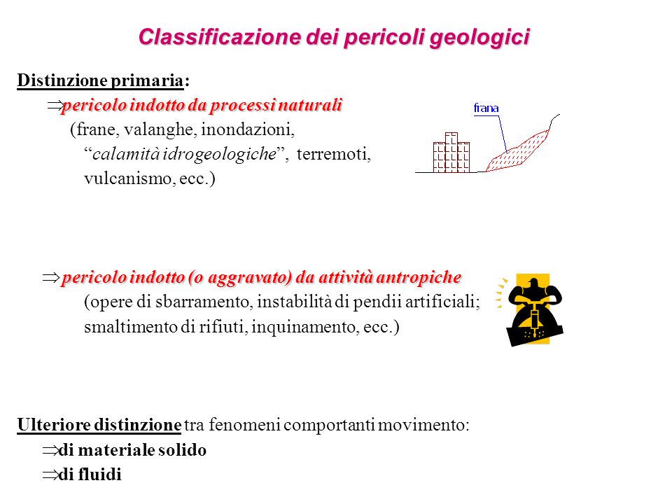 Classificazione dei pericoli geologici