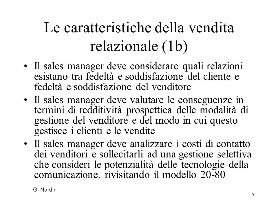 Le caratteristiche della vendita relazionale (1b)