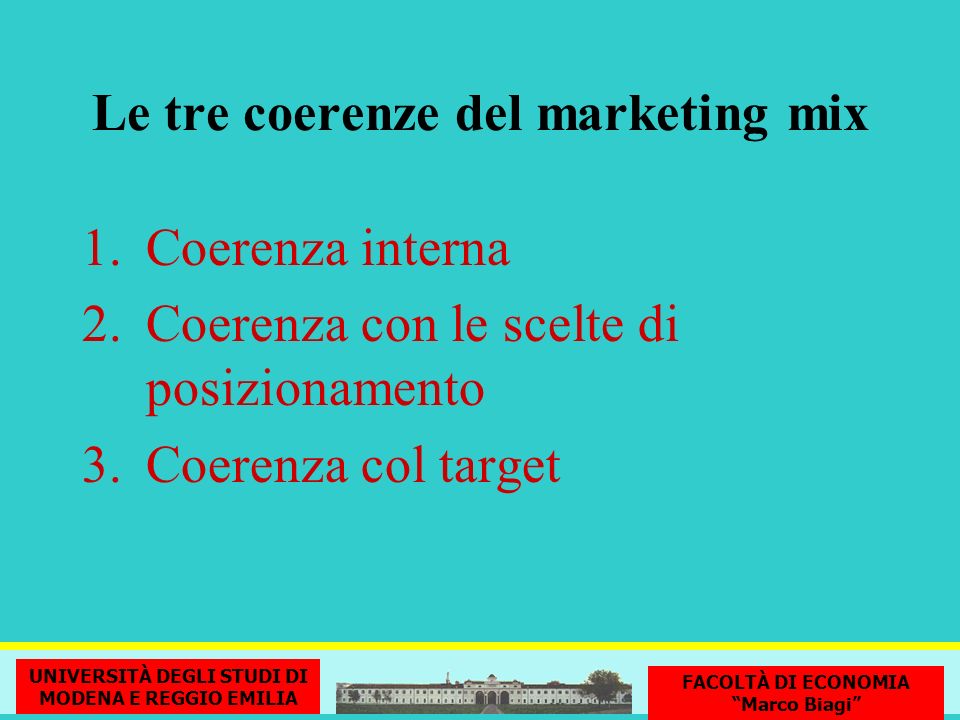 Le tre coerenze del marketing mix
