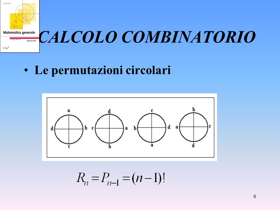 CALCOLO COMBINATORIO Le permutazioni circolari