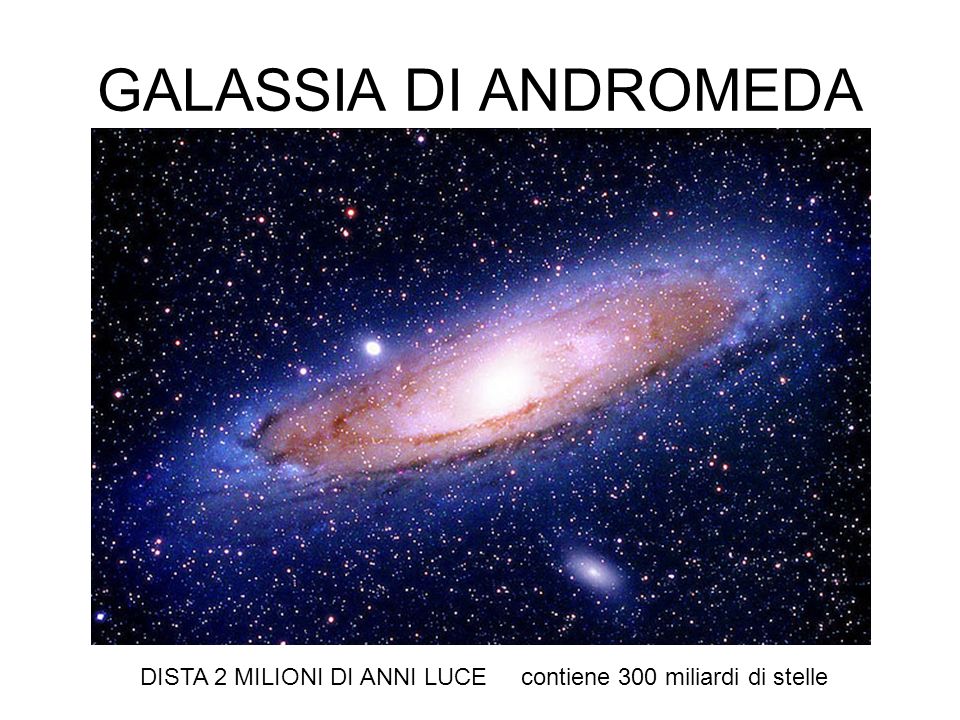 GALASSIA DI ANDROMEDA DISTA 2 MILIONI DI ANNI LUCE contiene 300 miliardi di stelle