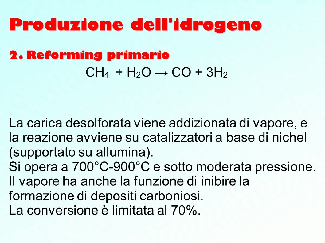 Produzione dell idrogeno