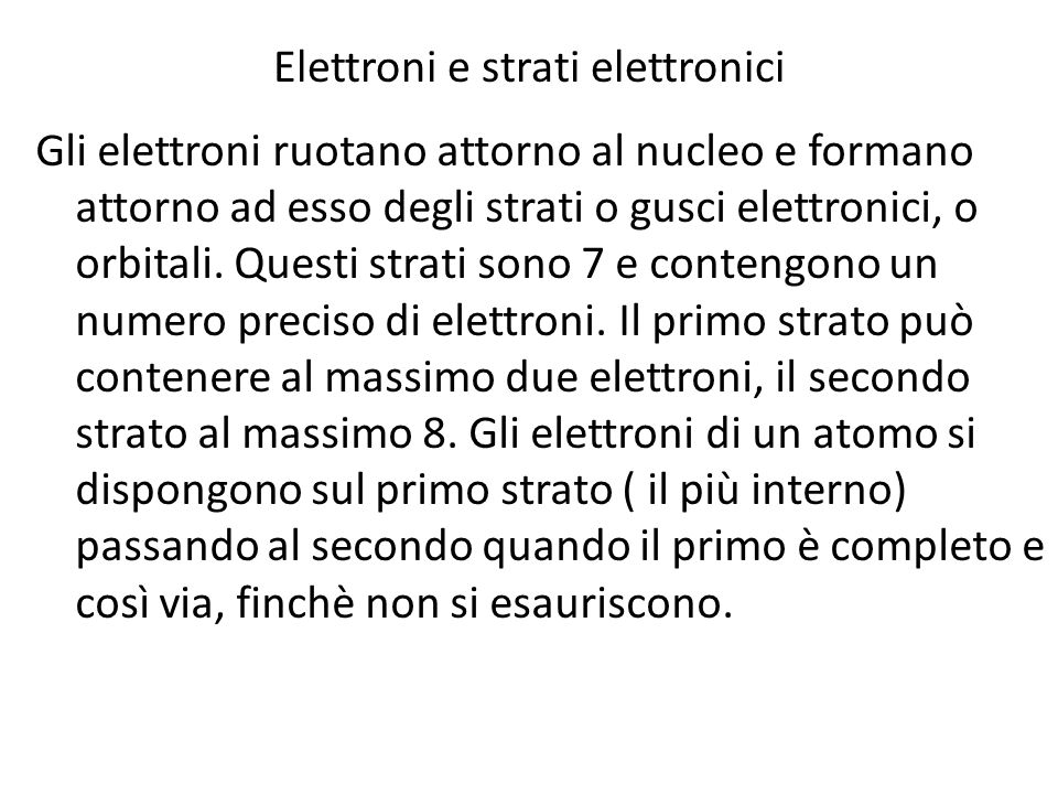 Elettroni e strati elettronici