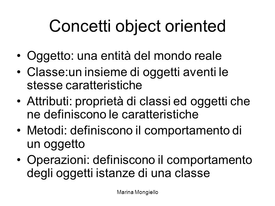 Concetti object oriented