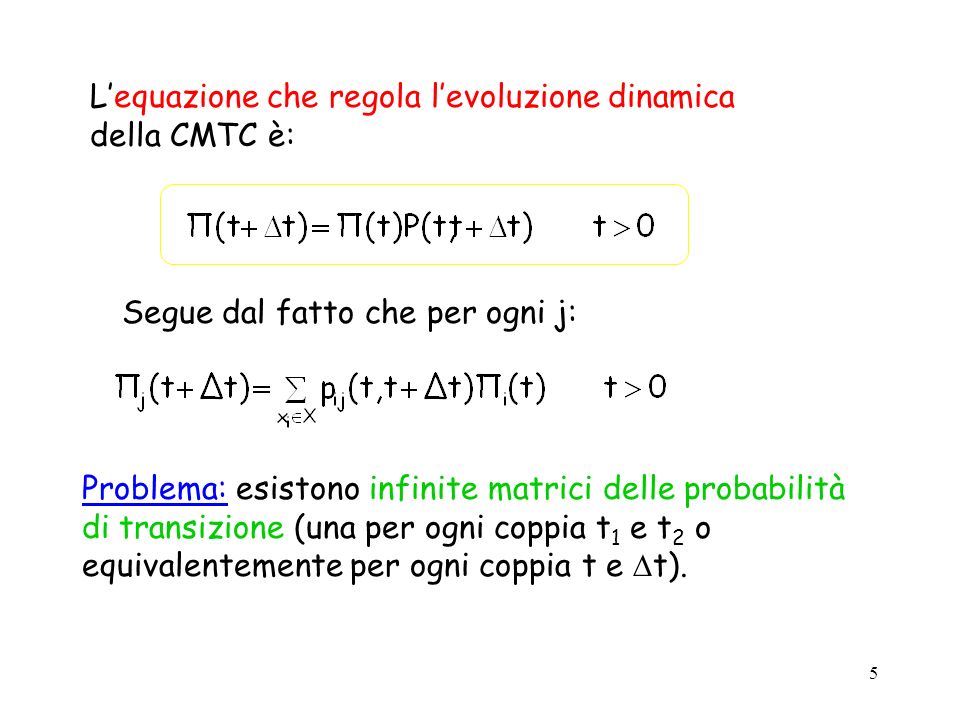 L’equazione che regola l’evoluzione dinamica della CMTC è: