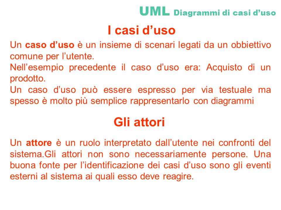 UML Diagrammi di casi d’uso