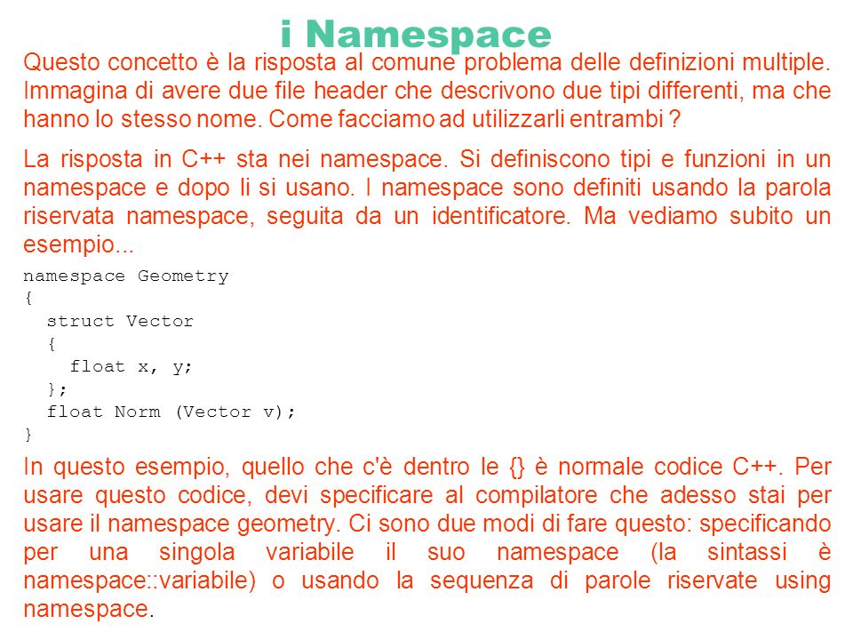 i Namespace