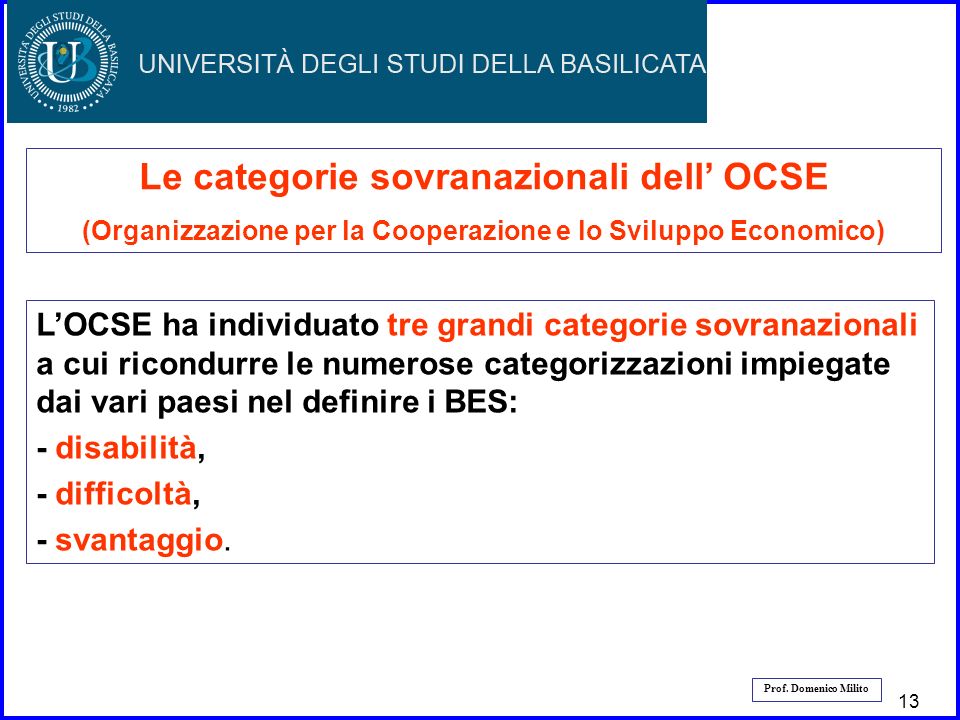 Le categorie sovranazionali dell’ OCSE