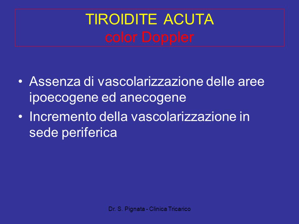 TIROIDITE ACUTA color Doppler