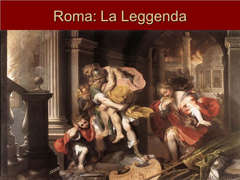Roma: La Leggenda I Gemelli Romolo e Remo (discendenti del troiano Enea) figli di Marte e Rea Silvia allevati da una lupa.