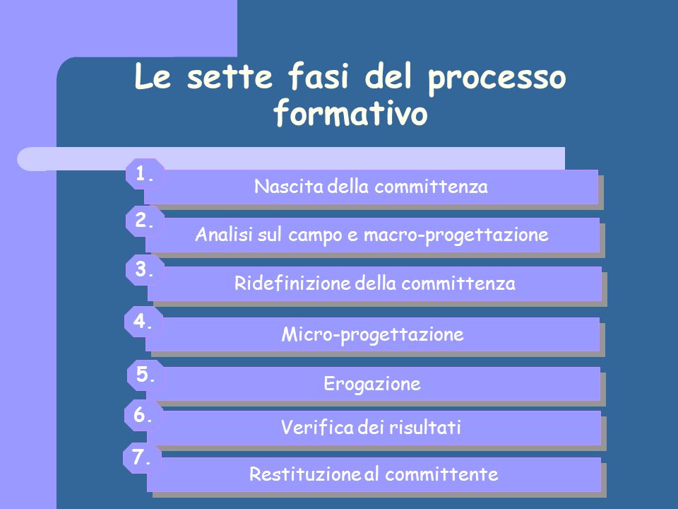 Le sette fasi del processo formativo