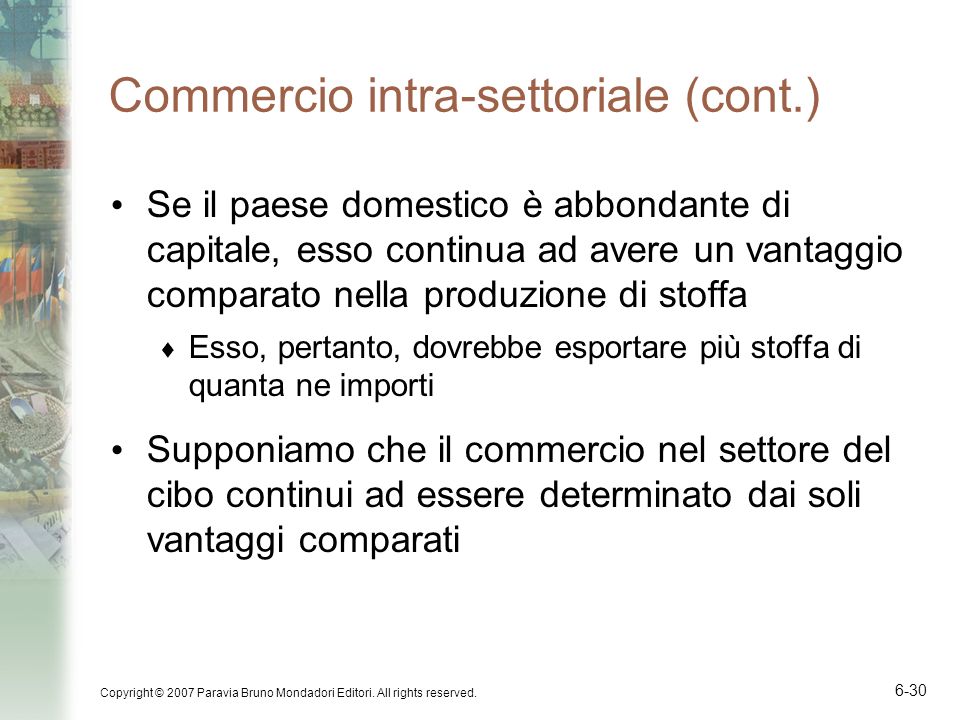 Commercio intra-settoriale (cont.)
