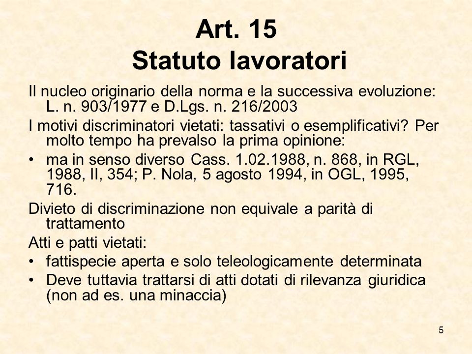 Art. 15 Statuto lavoratori