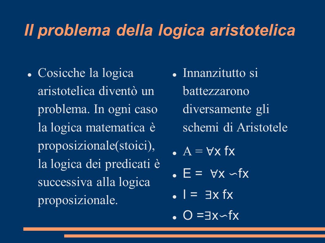 Il problema della logica aristotelica