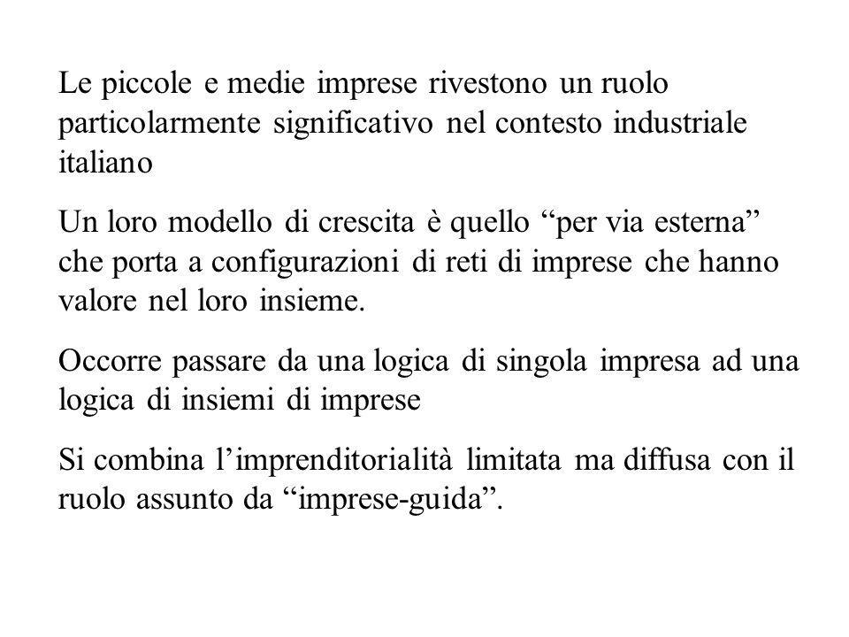 Le piccole e medie imprese rivestono un ruolo particolarmente significativo nel contesto industriale italiano