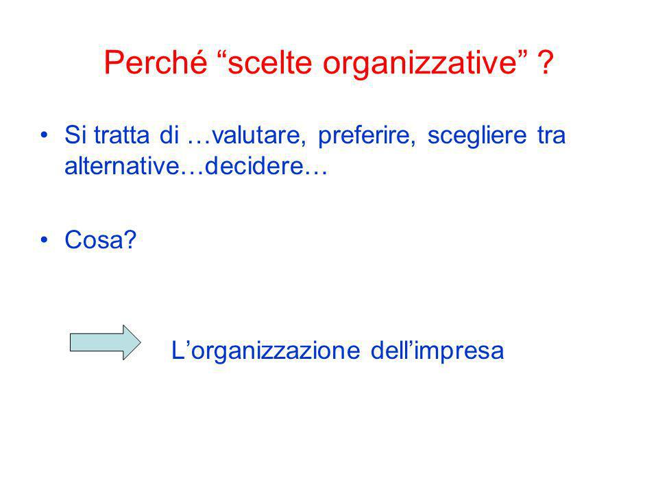 Perché scelte organizzative
