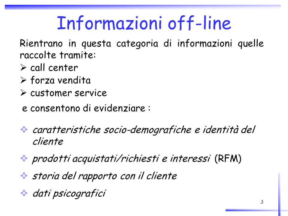 Informazioni off-line