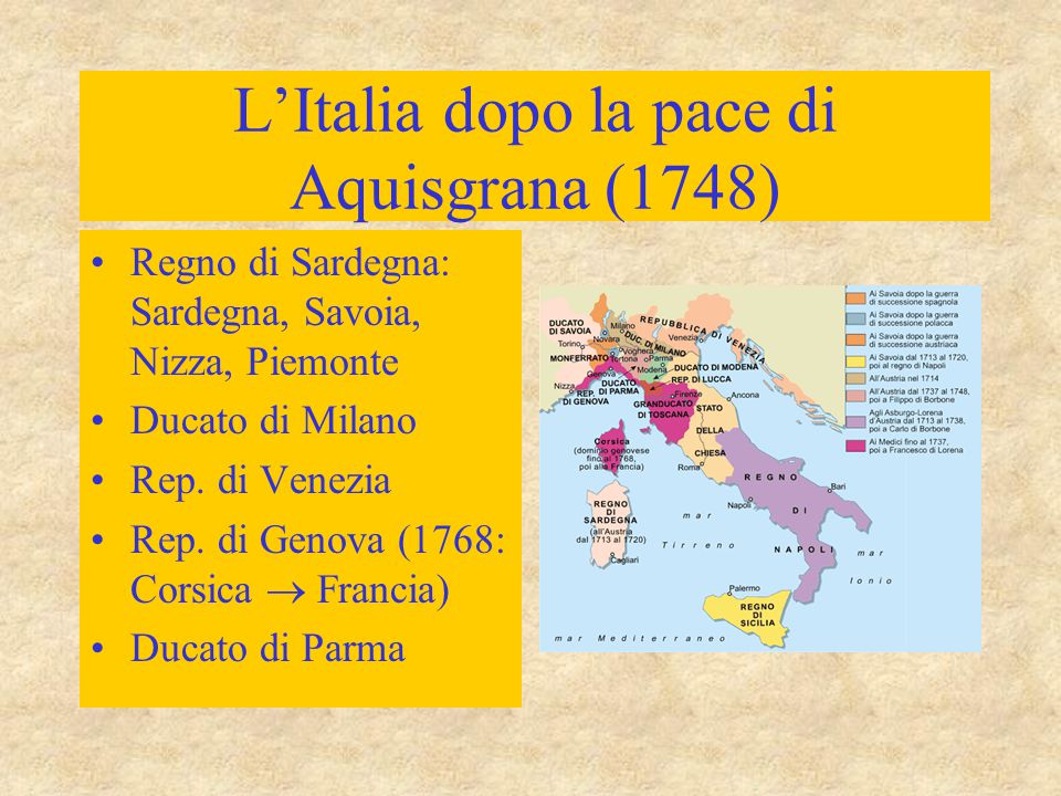 L’Italia dopo la pace di Aquisgrana (1748)