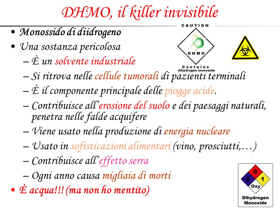 DHMO, il killer invisibile