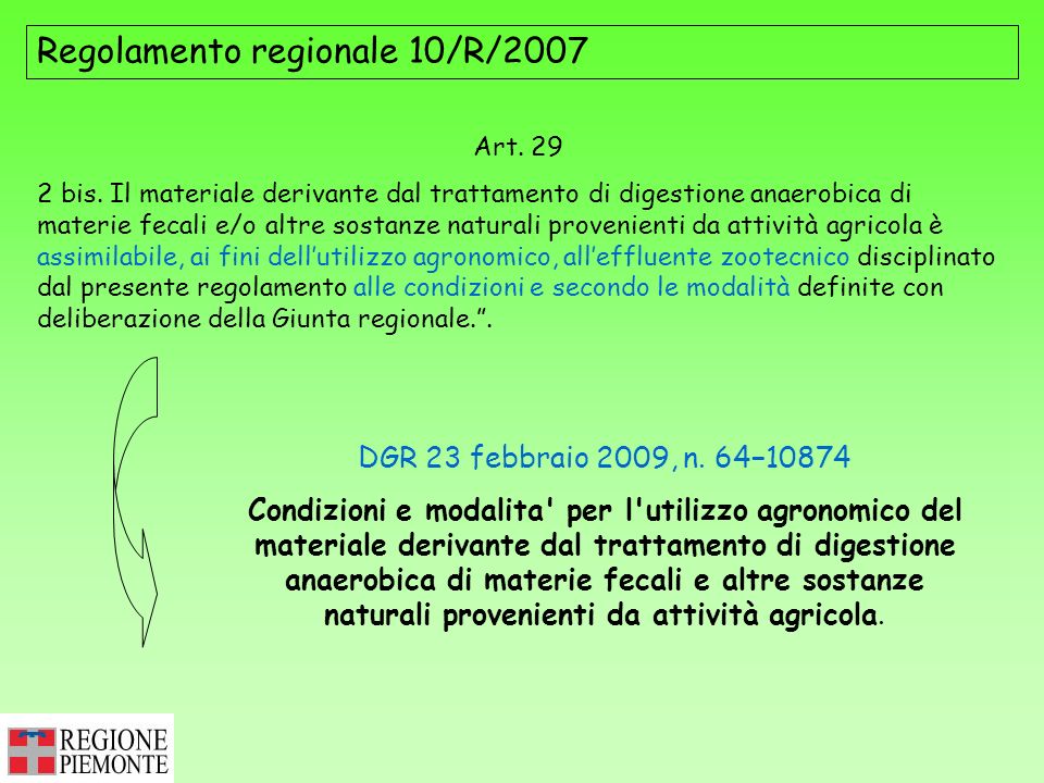 Regolamento regionale 10/R/2007