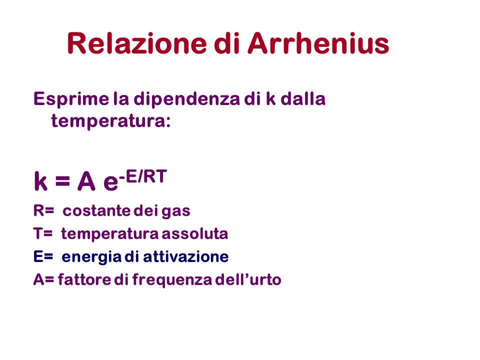 Relazione di Arrhenius