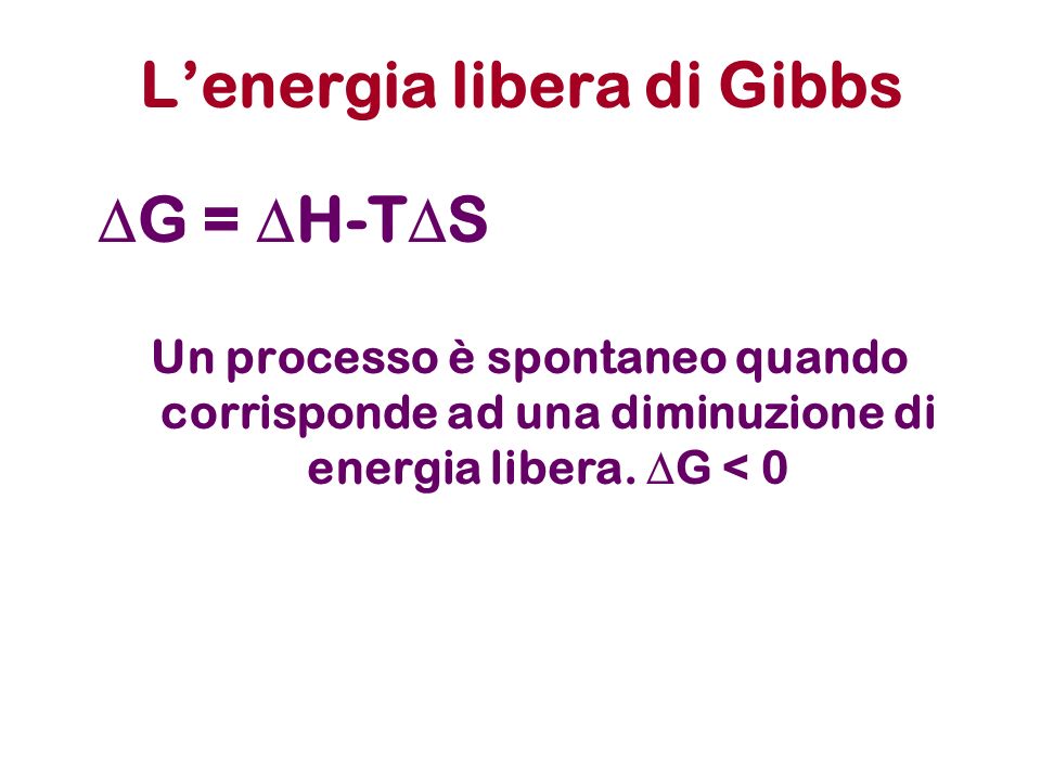 L’energia libera di Gibbs